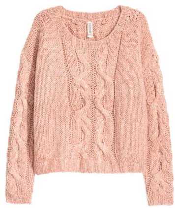 pink cable knit